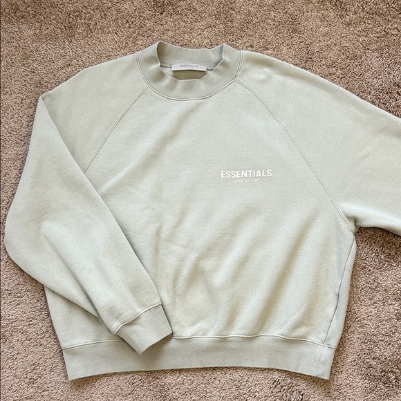 Fear of God Other - Fear of God FOG Essentials Sage Green Raglan Oversized Crewneck Sweatshirt